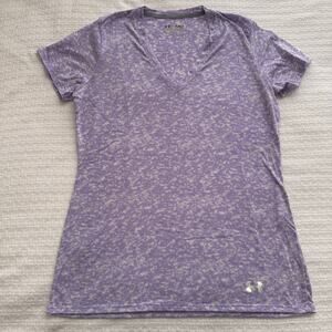 M Under Armour Purple and White Short-Sleeve T-Shirt